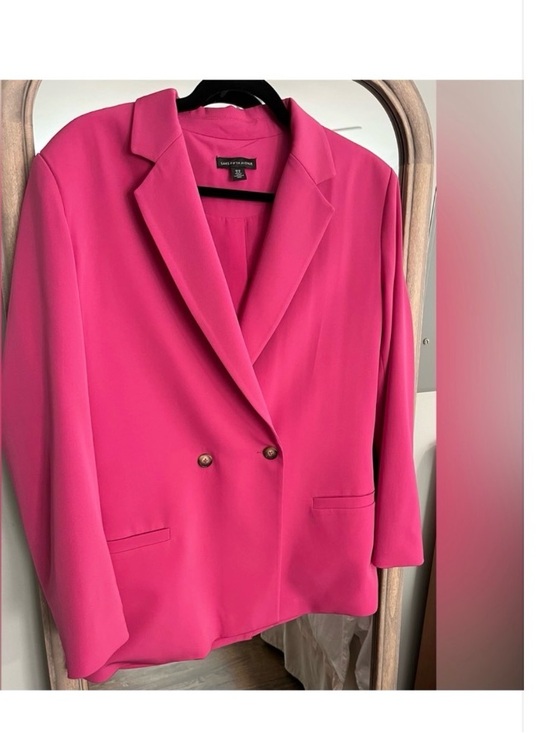 Saks Fifth Avenue Jackets & Blazers - SAKS 5th AVENUE • Oversized Hot Pink Barbie Pink Double-Breasted Blazer